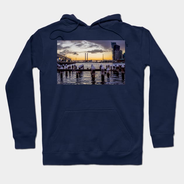 Melbourne docklands & Bolte Bridge, Victoria, Australia Hoodie by VickiWalsh